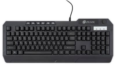 Клавиатура OKLICK 715G черный USB Multimedia for gamer LED (1680657)
