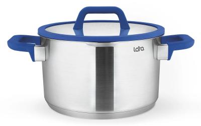 Кастрюля LARA LR02-790  САПФИР (нерж)  16x9см 2л  /индукция