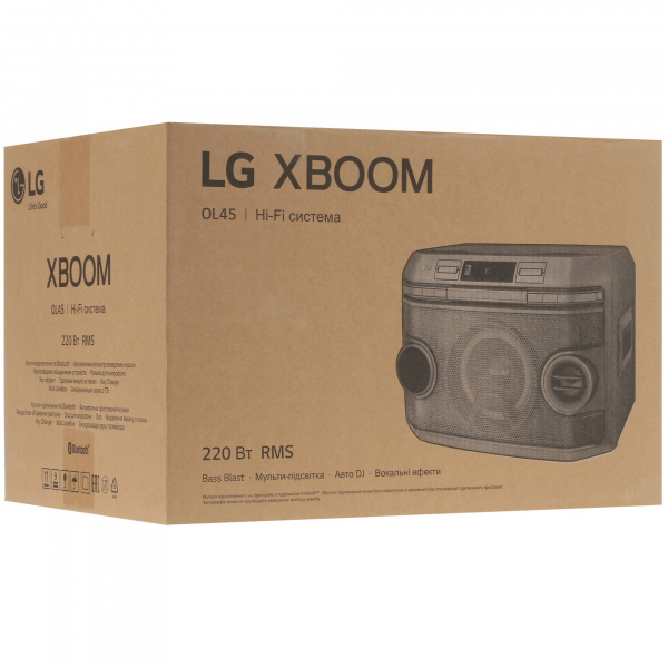 Минисистема LG XBOOM OL45 220Вт CD CDRW FM USB BT караоке,,,