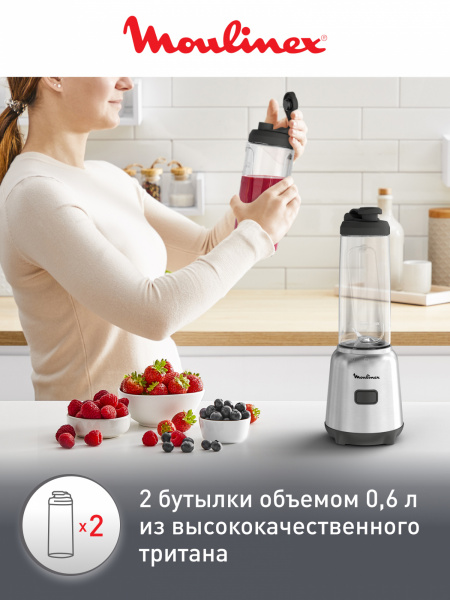 Блендер стационарный MOULINEX LM15FD10 серебристый