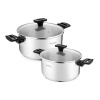 Набор посуды VENSAL Velorus Noir 1504VS  (нерж) из 2-х кастрюль [3л/20см,  5,4л/24см ]  /индукция
