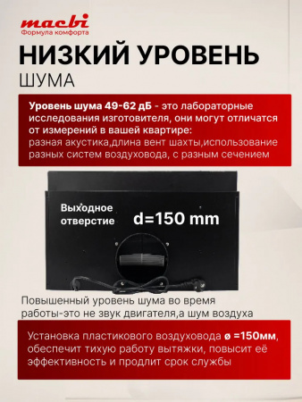 Вытяжка полновстраиваемая MACBI Perfa-60G-baf (BLACK) черный